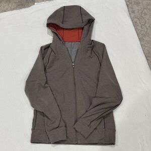 lululemon athletica Gray and Red Hooded Jacket